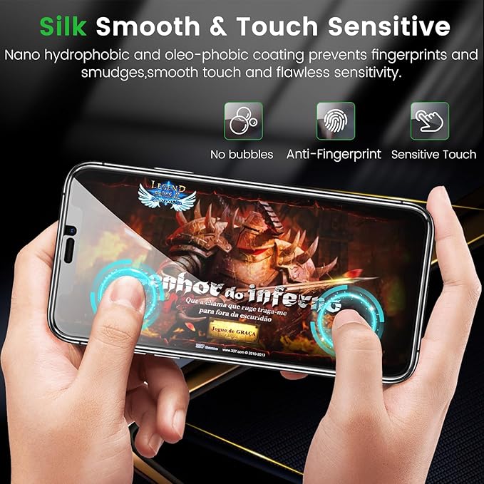 3 Pack Privacy Screen Protector for iPhone 11 6.1 Inch with 3 Pack Camera Lens Protector, Anti Spy Tempered Glass Film, Anti-Scratch, Touch Sensitive, Case Friendly