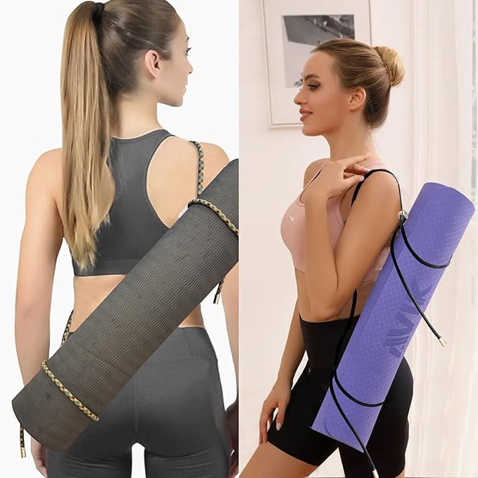 DAOSUN Yoga Mat Strap - 8MM Adjustable Paracord Carrier for Carrying Yoga Mats, Camping Pads & Blankets (Strap Only)