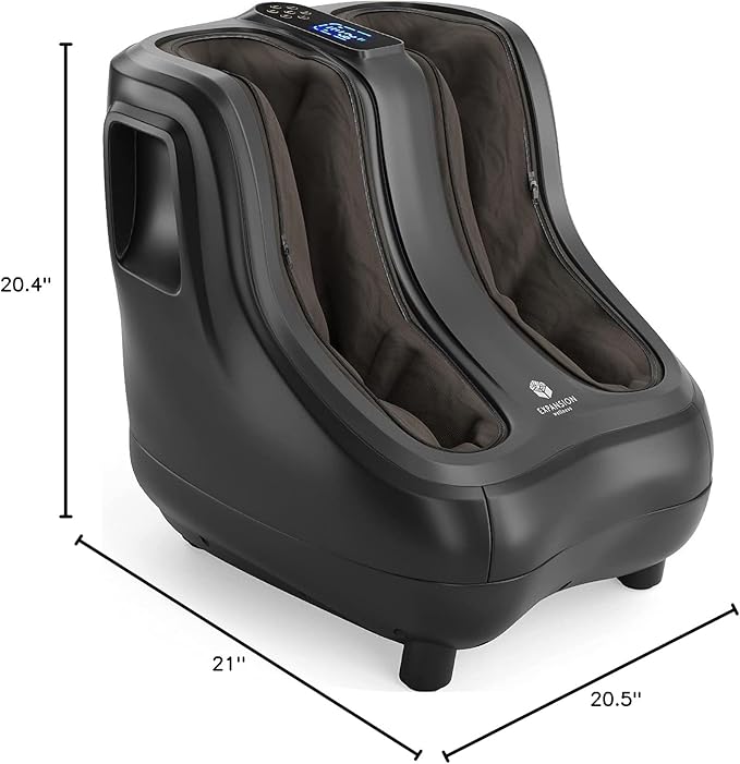 KoolerThings Shiatsu Heated Foot and Calf Massager Machine to Relieve Sore Feet, Ankles, Calfs and Legs, Deep Kneading Therapy, Relaxation Vibration and Rolling & Stimulates Blood Circulation