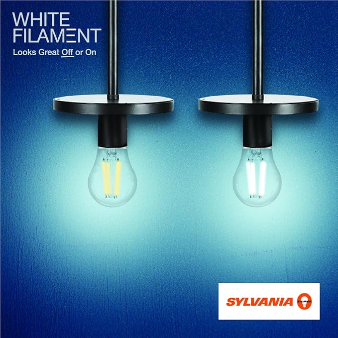 Sylvania A15 Clear Globe LED White Filament Bulb, 7.5W, Dimmable, 750 LMS, Medium Base, 2700K, Soft White - 2 Pack (42247)