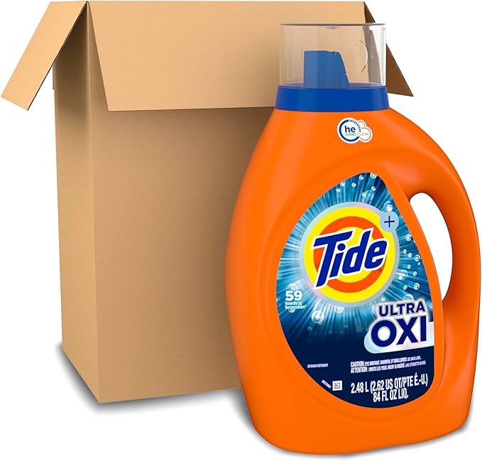 Tide Ultra Oxi Boost Liquid Laundry Detergent, 84 fl oz, 59 Loads, Advanced Stain Remover, Laundry Detergent Liquid with Extra Oxi Power