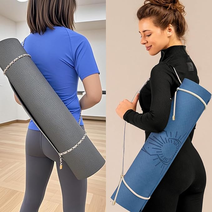 DAOSUN Yoga Mat Strap - 8MM Adjustable Paracord Carrier for Carrying Yoga Mats, Camping Pads & Blankets (Strap Only)