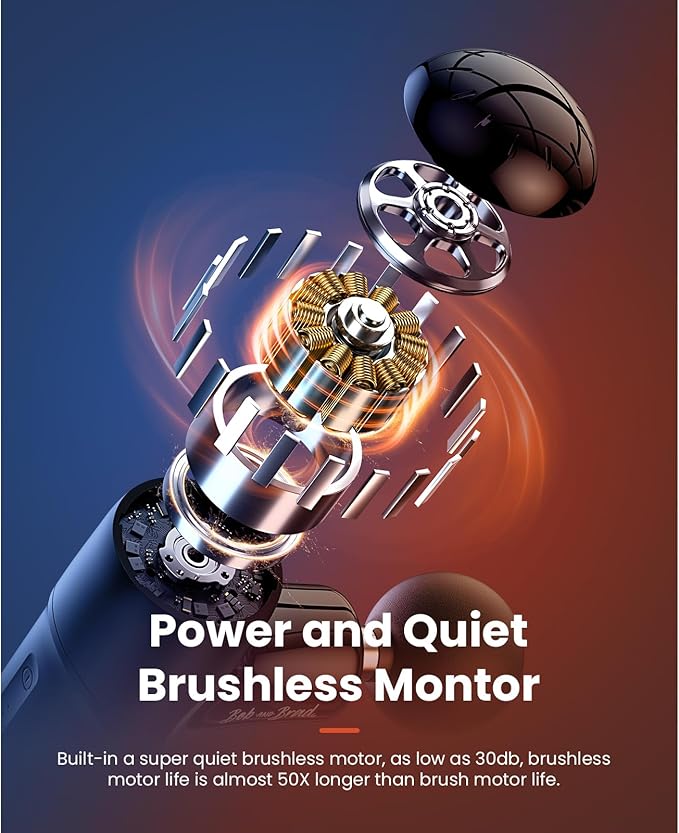 BOB AND BRAD Q2 Pro Mini Massage Gun with Heat and Cold Head, Pocket-Sized Deep Tissue Massager Gun, Portable Percussion Muscle Massager Gun, Ultra Small & Quiet Muscle Massage Gun