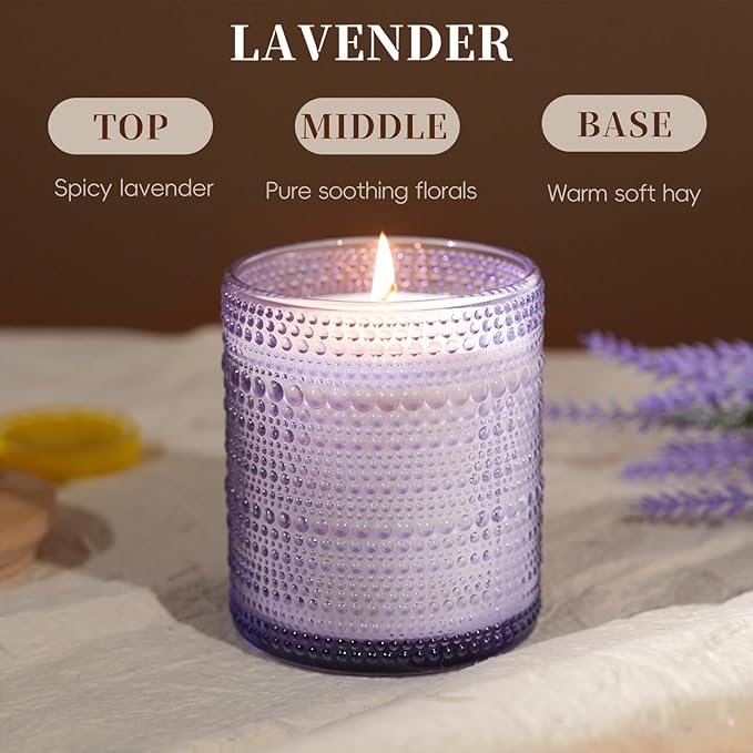 Lavender Scented Candles for Women, 60 Hours Aromatherapy Candle, Soy Candles for Home Scented, Birthday Gifts Mothers Day Candle for Home