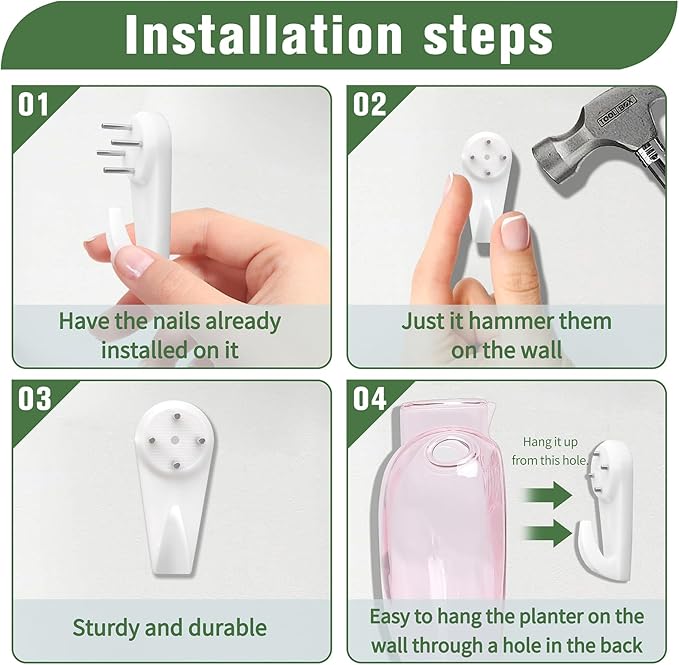 Wall Hanging Planter Propagation Station for Indoor Plants Glass Vase Air Plant Holder for Bathroom Living Room