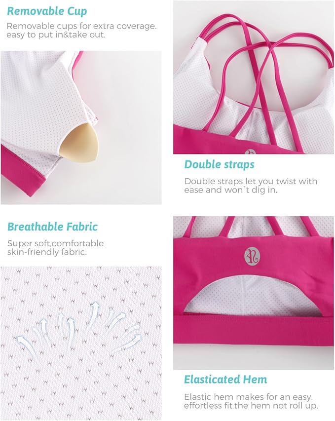 RUNNING GIRL Sports Bras for Women,Padded Sports Bra Tank Top Sexy Crisscross Back High Impact Longline Workout Yoga Bra