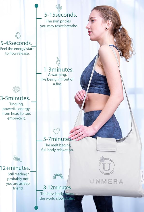 UNMERA Acupressure Mat and Pillow Set,Natural Eco Linen & Coconut Fiber Filling,for Back/Neck Pain Relief, Sciatic, Headache and Muscle Relaxation, Comes with Carrying Bag