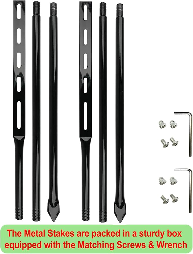 2 Pack Heavy Duty Metal Sign Stakes for Yard, Black Baked Enamel Steel, 52 Inch Length, with Mounting Hardware, Holder for Outdoor Lawn Bar Parking Garage Event