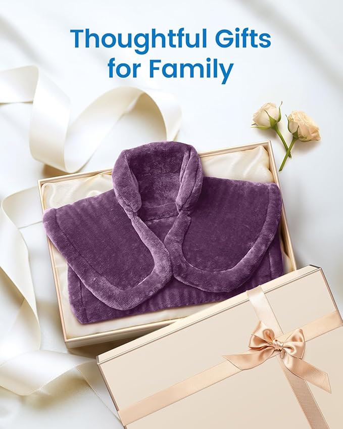 RENPHO Heating Pad for Neck and Shoulders and Back Pain Relief, Birthday Christmas Gifts for Men Women Mom Wife Seniors, FSA Eligible Items, Electric Heat Pad, ETL Certified, 24"x33", Purple