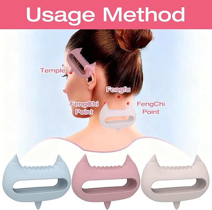 Relief Head & Body Acupressure Massager - Flexible Silicon Tool for Headache, Neck, Shoulder, Leg Pain, Muscle Fatigue & Circulation Boost - Post-Workout Recovery & Full-Body Massage (Pink)