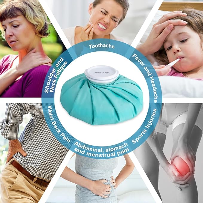 Ice Bags for Injuries, Thickened Ice Packs for Injuries Reusable, Hot & Cold Therapy for Pain Relief, Sports Injuries, No-Leak Cold Packs 6"