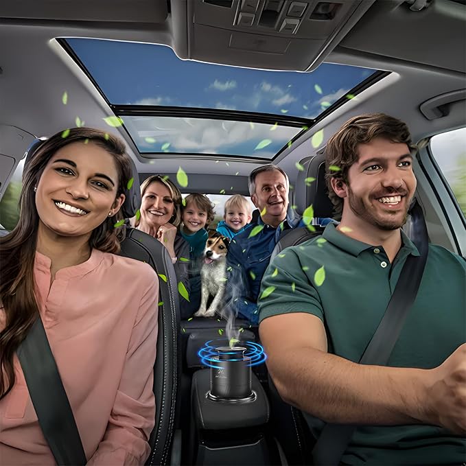 Waterless Essential Oil Diffuser, Aluminum Rechargeable Battery Operated Diffuser, 3 Timer Settings, 3 Mist Levels, 20ml Essential Oil Include, Black Mini Diffuser for Car Home Office Travel