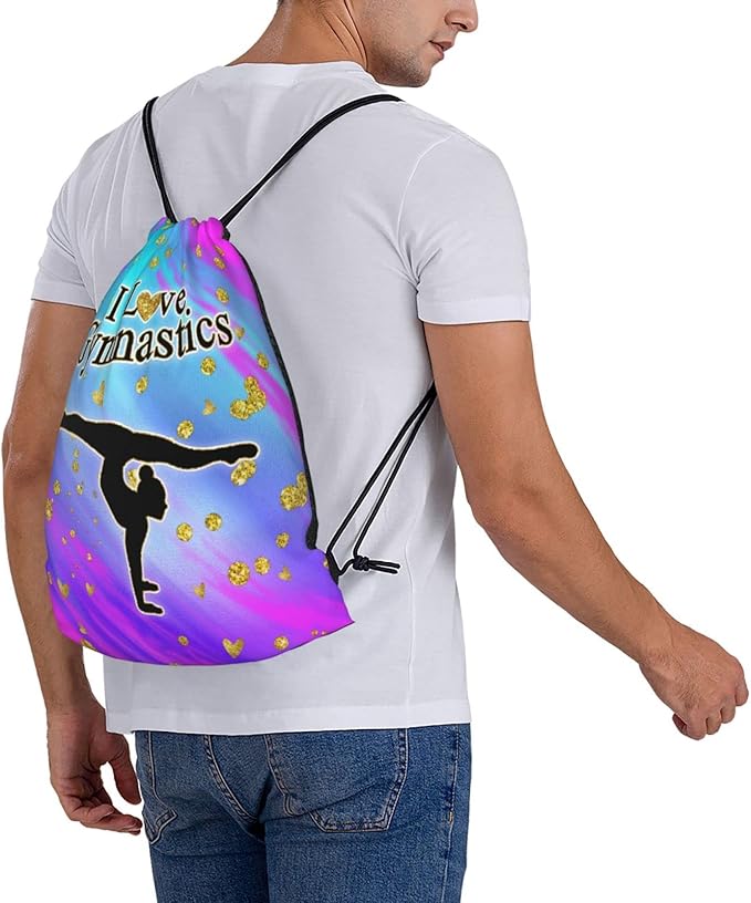 Gymnastics Drawstring Bags Adjustable Sports Gym Bag Drawstring Backpack Water Resistant String Bag Party Favors Bags