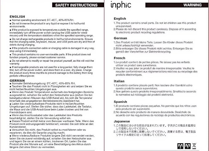 INPHIC A9 Explorer Wireless Mouse for Laptop, 2.4G/Bluetooth 5.0, RGB Lighting, 2400 DPI, Visible Battery, Type-C Charging