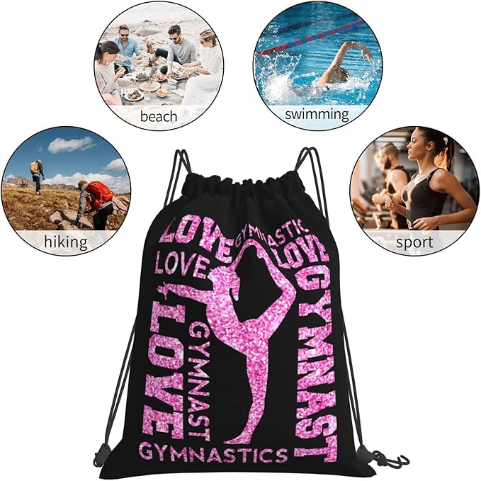 Gymnastics Drawstring Backpack Gym String Bag Drawstring Sackpack Sport For Womens Mens