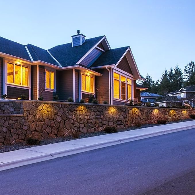 LEONLITE 8-Pack 4 Inch LED Hardscape Lighting, Update Retaining Wall Lights, LED Landscape Lighting, 12 AC/DC Paver Light Low Voltage, 2W Outdoor Step Lights, 2700K Soft White, ETL