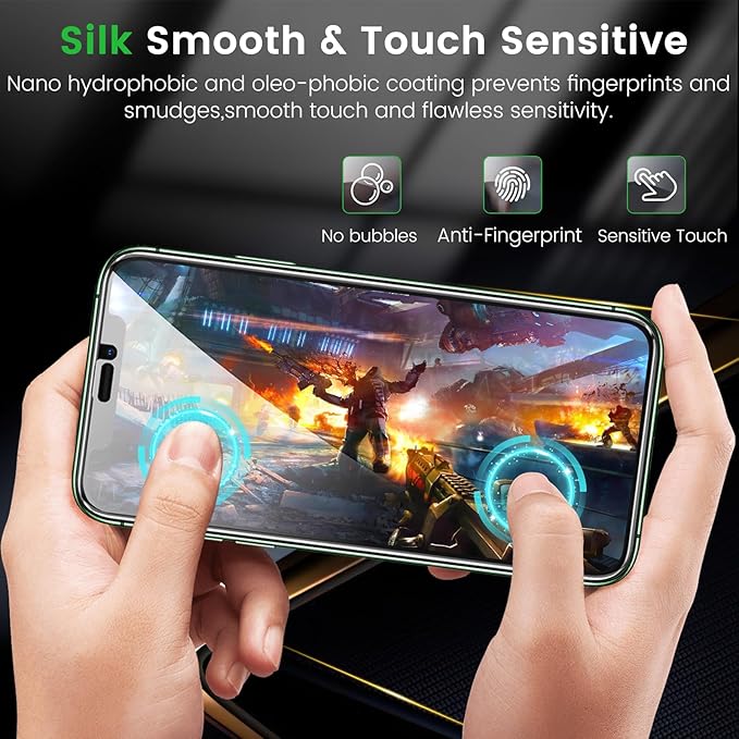 3 Pack Privacy Screen Protector for iPhone 11 Pro Max 6.5 Inch with 3 Pack Camera Lens Protector, Anti Spy Tempered Glass Film, Anti-Scratch, Touch Sensitive, Case Friendly