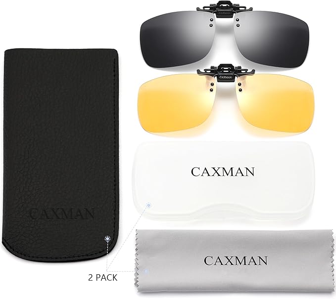 Polarized Clip-on Flip Up Metal Clip Rimless Sunglasses for Prescription Glasses