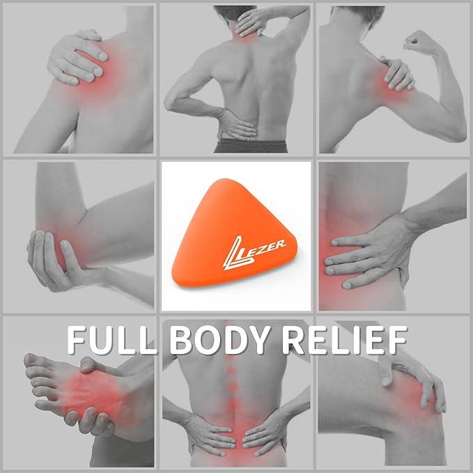 LEZER Trigger Massage Point, Manual Massage Ball, Hip Hook, Muscle Knot Release Tool, Deep Tissue Relief, Hip Flexor Iliacus Back Psoas Hand Foot Myofascial, Physical Therapy, 2.9 inx2.1 in(Orange)
