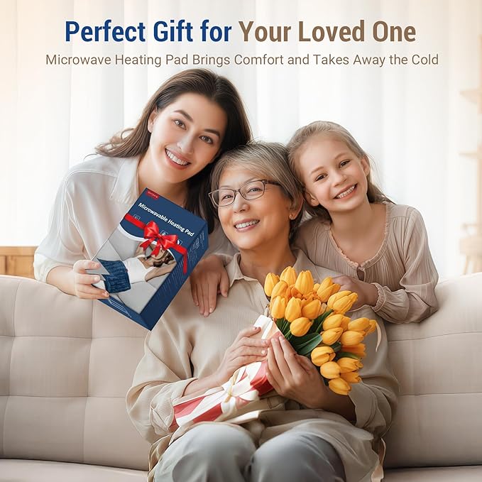 Comfytemp Extra Large Microwavable Heating Pad for Back Pain Relief, 12"x23" 3.7 LB Moist Heat Pad for Neck Shoulder, Cramps, Physical Therapy Mothers Day Gifts for Aches, Joints