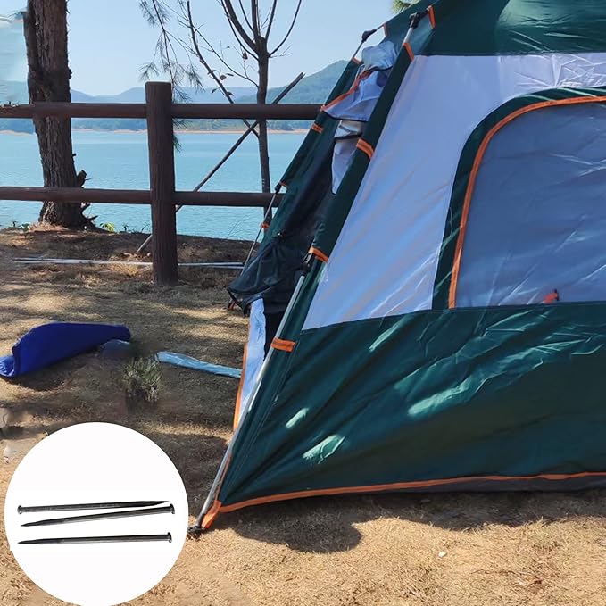 Metal Landscape Stakes,12Inch 25Pcs Landscape Edging Anchoring Spikes for Tent Spikes,Paver Edging,Artificial Turf Stakes,Tent and More (25)