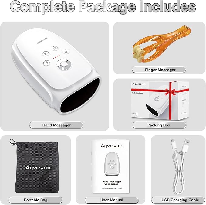 Hand Massager with Heat and Compression, Cordless Hand Massager for Arthritis and Carpal Tunnel,Gifts for Women(White)