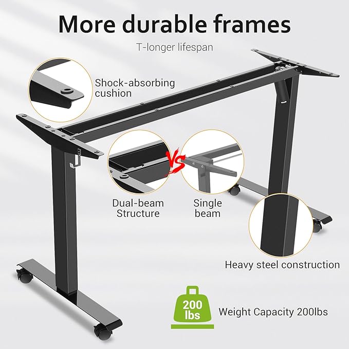 farexon Electric Standing Desk Adjustable Height,63x24 Inches Stand Up Desk, Ergonomically Curved Desktop with Outlet, Lockable Casters,27.''-46'' Lifting Range Home Office Computer Desk(Brwon