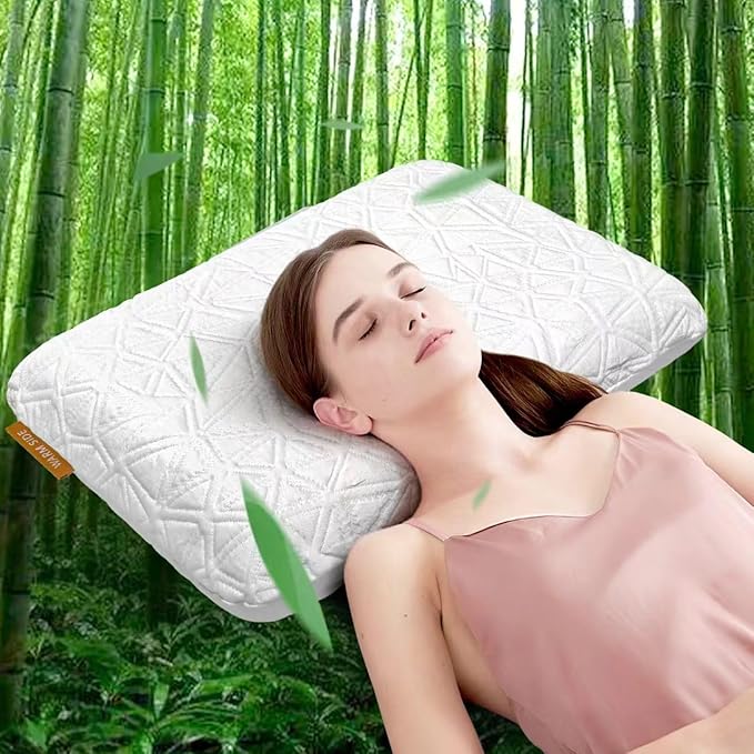 Pillows Queen Size Set of 2 Cooling Memory Foam Pillows for Sleeping, Cooling Gel Pillow for Hot Sleepers, Bed Pillow for Side, Back and Stomach Sleepers, Luxury Firm Gel Pillow for Neck Pain Relief