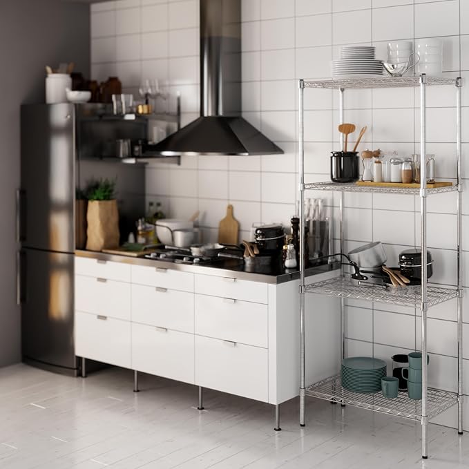 18" Deep x 30" Wide x 74" Height Wire Shelving Kit | 4-Tier | NSF Commercial Storage Rack Unit