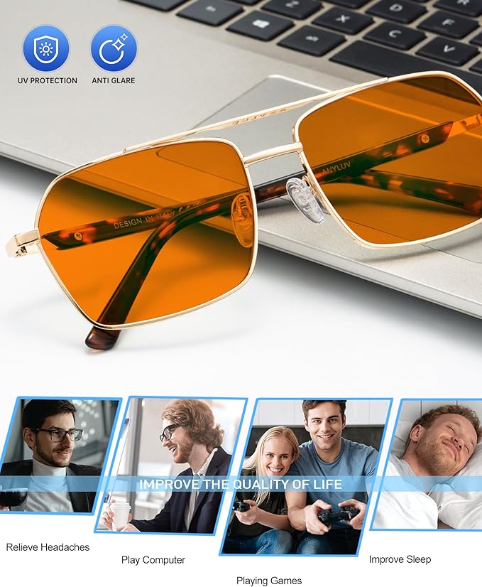 ANYLUV Blue Light Glasses Men/Women, Blue Light Blocking Glasses, Computer Screen Blocker Eyes Protection Glasses