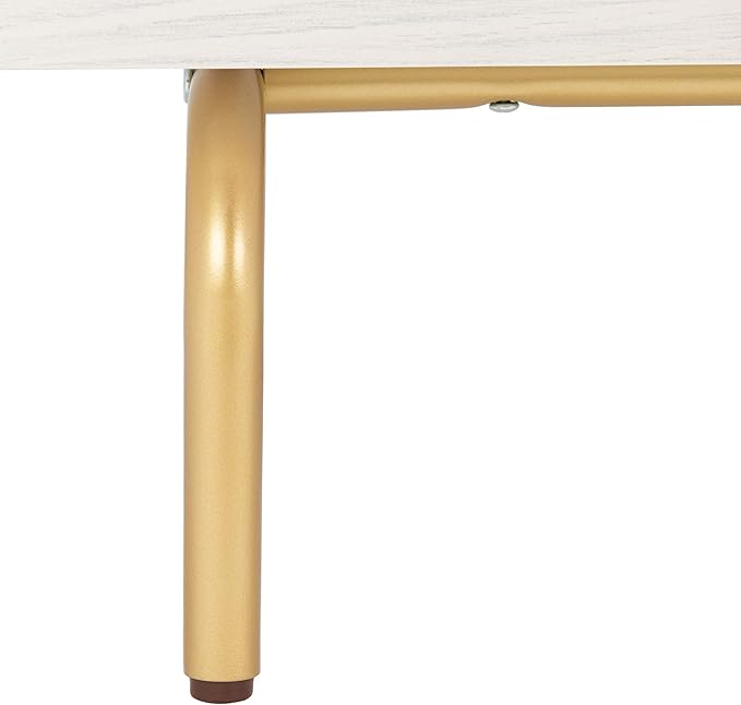 SAFAVIEH Genevieve TV Stand for up to 65" Flatscreen – White & White Washed Finish, Mid-Century Modern Storage Cabinet, Entertainment Media Console (MED5000C)