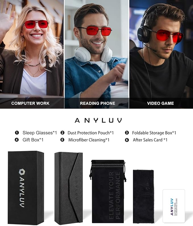 ANYLUV Blue Green Light Blocking Glasses for Men Women Blue Light Glasses Sleep Enhancement Glasses for Eyes Protection