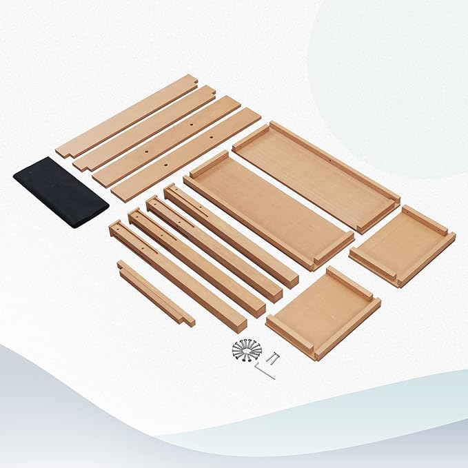 Psilvam Raised Garden Bed with Legs, Poly Lumber Raised Planter Box, Outdoor Elevated Garden Bed Suit for Backyard, Patio, Balcony 34" D x 18" W x 30" H(Teak Color)