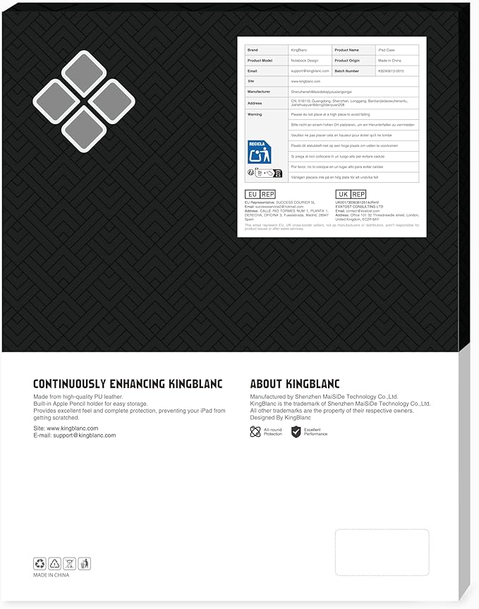 KingBlanc Case for iPad (A16) 11th Generation 11-inch 2025, iPad 10th Generation 10.9" 2022 with Pencil Holder, Vegan Leather Protective Stand Cover, Auto Sleep Wake, Multi-Angle Viewing/Typing, Blue