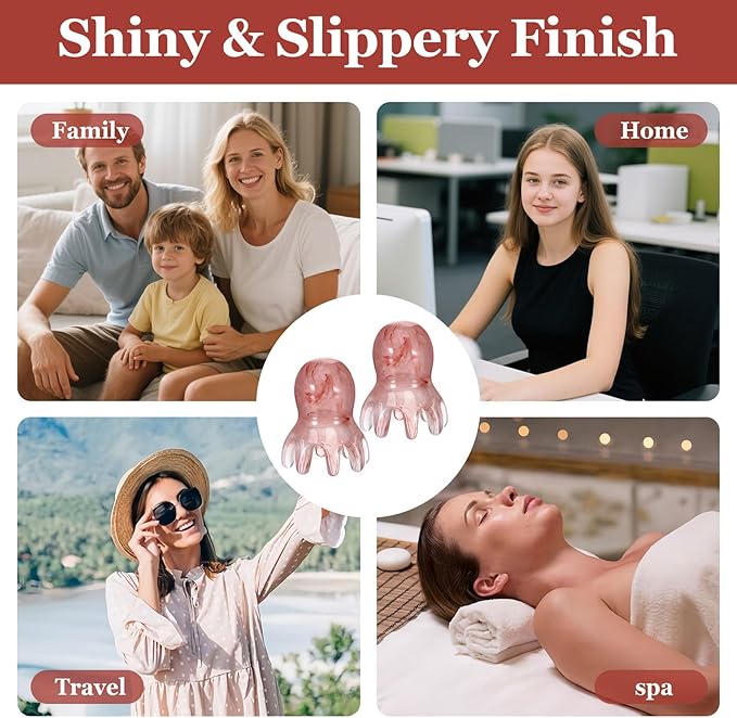 2 Pcs Octopus scalp massager, Portable scalp scrubber massage tool Headache and Stress Relief, silicone hair head massager scalper Acupressure Comb, Deep Relaxation acupressure tool Home Office