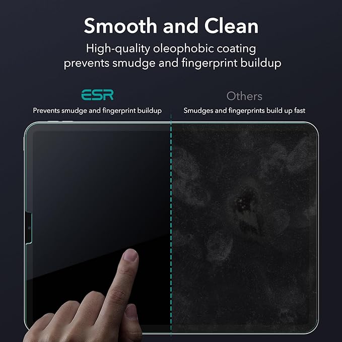 ESR iPad Pro 12.9 Screen Protector, Protective Film for iPad Pro 12.9 Inch (2022/2021/2020/2018), Tempered-Glass Film with Easy Application Tray, Scratch Resistant, HD Clarity, 2 Pack