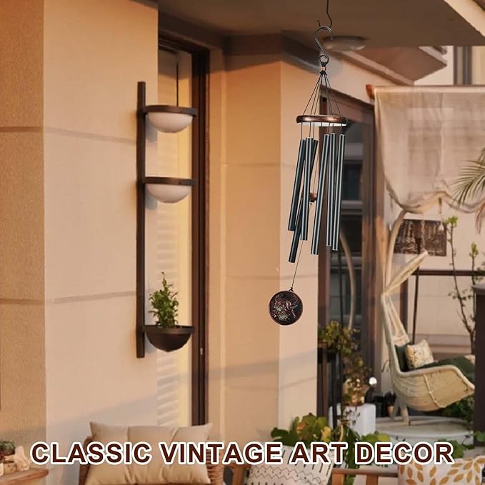 Wind Chimes for Outside, Vintage Hummingbird Deep Tone Wind Chime Outdoor Clearance, Patio Porch Balcony Decoration, Garden Hanging Decor Gifts for Women Mom Grandma (34" Hummingbird)