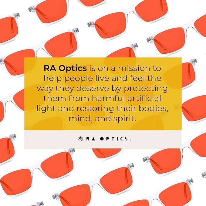 Ra Optics Popp Frame with Sunset Lenses - Science-Based Blue Light Glasses Increase Sleep Quality - Premium Glasses for Men and Women Block Blue Light From Screens