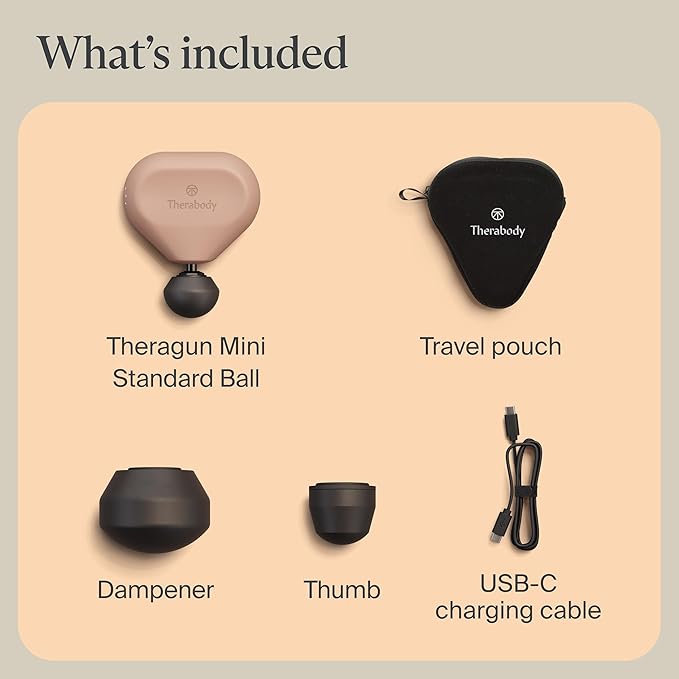TheraGun Mini (3rd Generation) by Therabody – Ultra-Portable Massage Gun and Travel Essential for Fast, Effective Pain and Tension Relief Anywhere (Desert Rose)