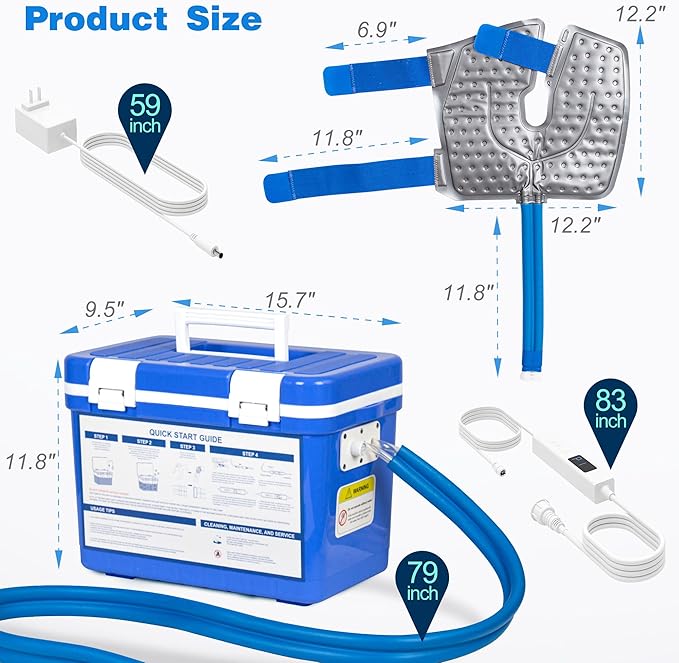 Cold Therapy Machine, Ice Machine System for Knee After Surgery, Cryotherapy Machine with Digital Timer and Ajustable Flow Speed, Knee Replacement Recovery Equipment for Pain Relief