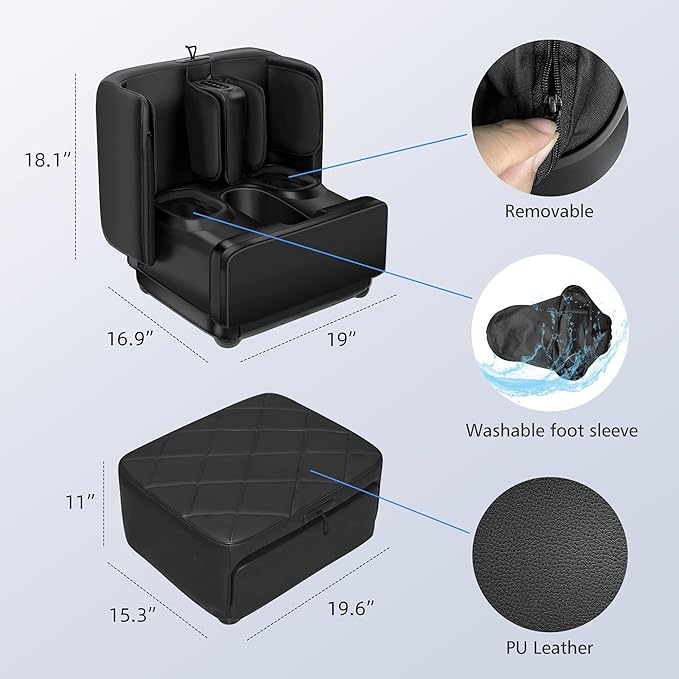 COMFIER 2 in 1 Foot Massager Machine,Shiatsu Foot and Calf Massager with Heat,Kneading,Vibration,Compression Massagers for Feet,Ankle,Leg,Tired Muscles & Plantar Fasciitis,Gift for Men Women