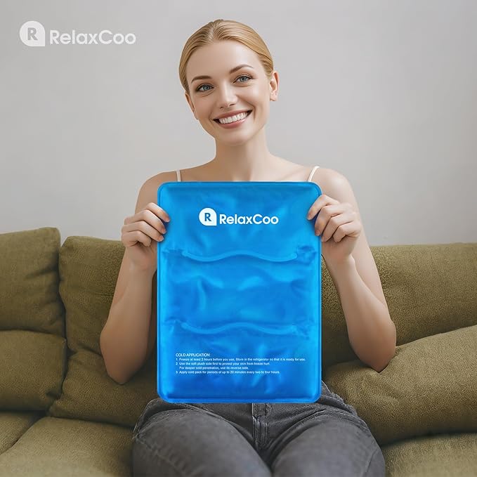 Large Flexible Ice Pack for Injuries Reusable Gel, 11x14.5 Inches, Cold Compress for Hip, Shoulder, Knee, Back Pain, Swelling, Bruises, Surgery