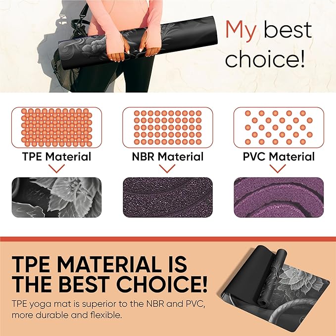 Custom Yoga Mat | Ships Next Day | Customize | Workout Mat for Men and Women | Non Slip Rubber Exercise Mat | 4mm Thick Gym Mat for Meditation, Pilates, Yoga, Gym