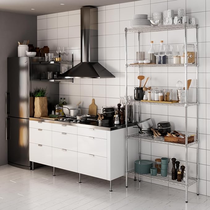 14" Deep x 36" Wide x 86" Height Wire Shelving Kit | 5-Tier | NSF Commercial Storage Rack Unit