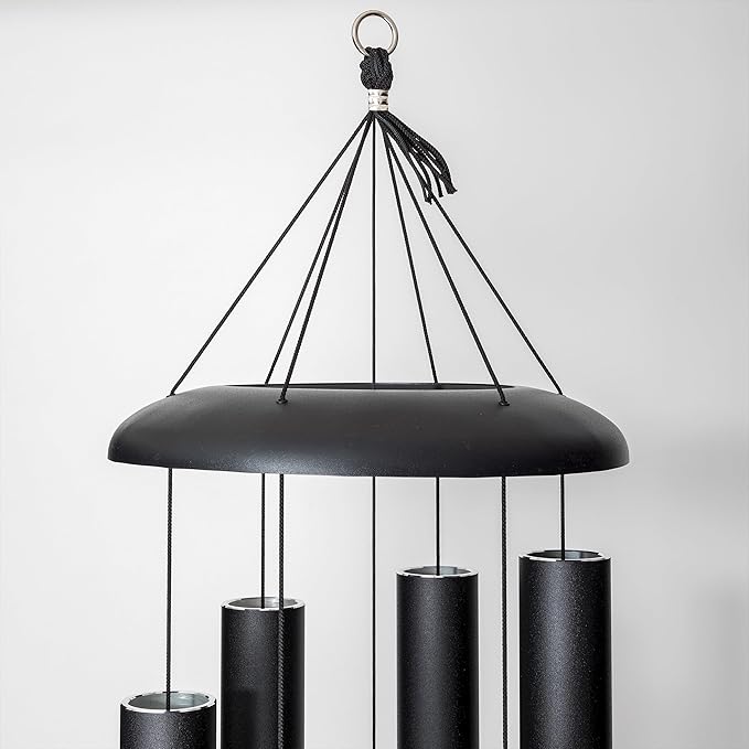 Corinthian Bells by Wind River - 65 inch Black Wind Chime for Patio, Backyard, Garden, and Outdoor Decor (Aluminum Chime) Made in The USA