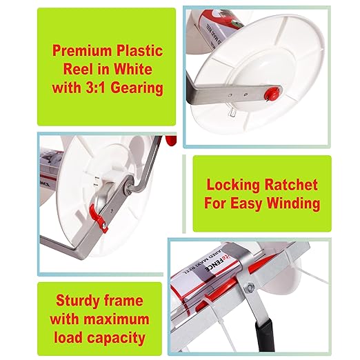 1 Pack Geared Electric Fencing Maxi Reel for Your Electric Fence Plus 1 Free 8 inch Insulgrip