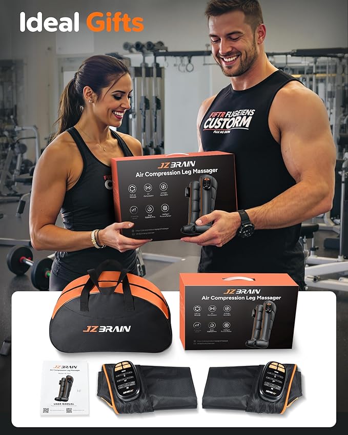 Sequential Air Compression Leg Recovery System : Gifts for Him Her- Rechargeable Professional Full Leg Compression Boots for Athletes - Post-Workout Recovery Muscle Relaxation