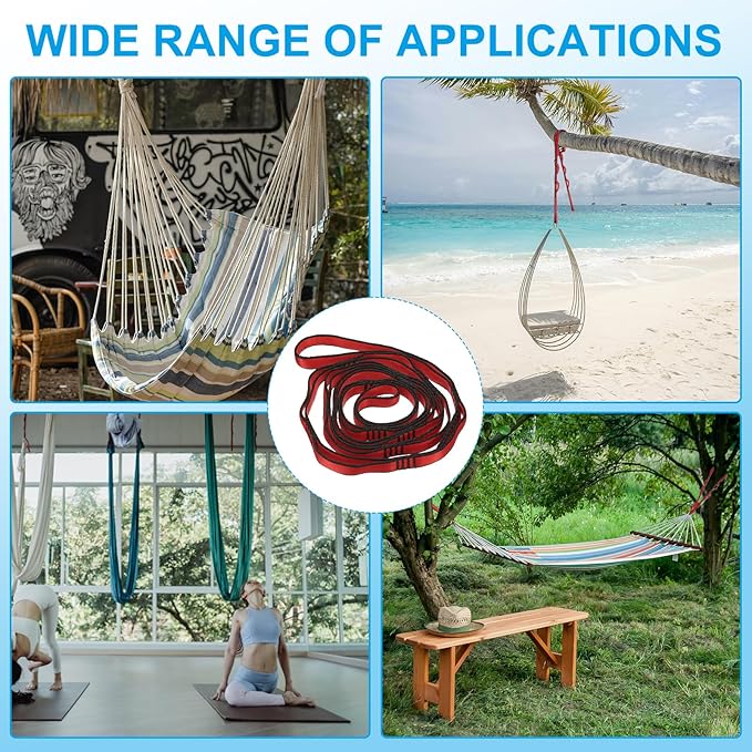 PATIKIL Daisy Chain Straps, Strong Climbing Strap Adjustable Nylon Chain Sling with Loops for Aerial Yoga Hammock Swing