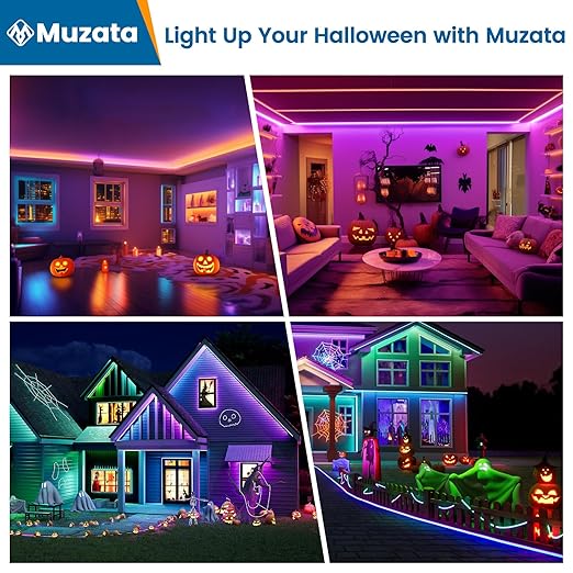 Muzata 10Pack 3.3FT/1M Plus-Size Spotless LED Channel Black LED Strip Diffuser Channel with Frosted Black Diffuser Cover U103 BF 1M