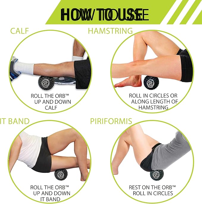 Pro-Tec Athletics Orb Massage Balls, Vary in Size and Color, Deep Tissue Massage, Muscle Relief, Promotes Flexibility, Hamstring, Quadriceps, Calf, Multi-Directional Massage Ball, Working Out